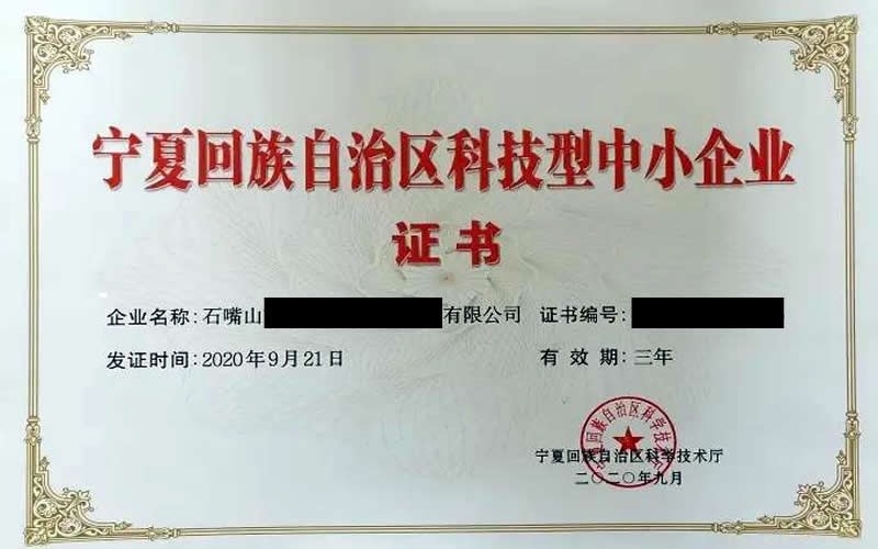 寧夏回族自治區(qū)科技型中小企業(yè)認定管理辦法（暫行）